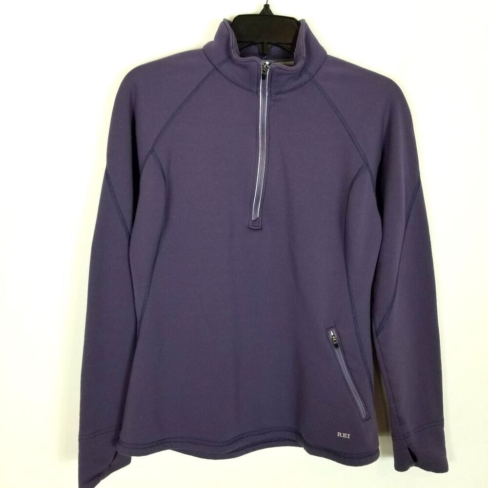 REI Women's Half Zip Pullover Fleece Sweatshirt‎ Sz M Purple Outdoor Casual